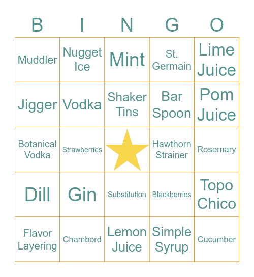 HODDE BROS BINGO | SEASONAL MENU Bingo Card