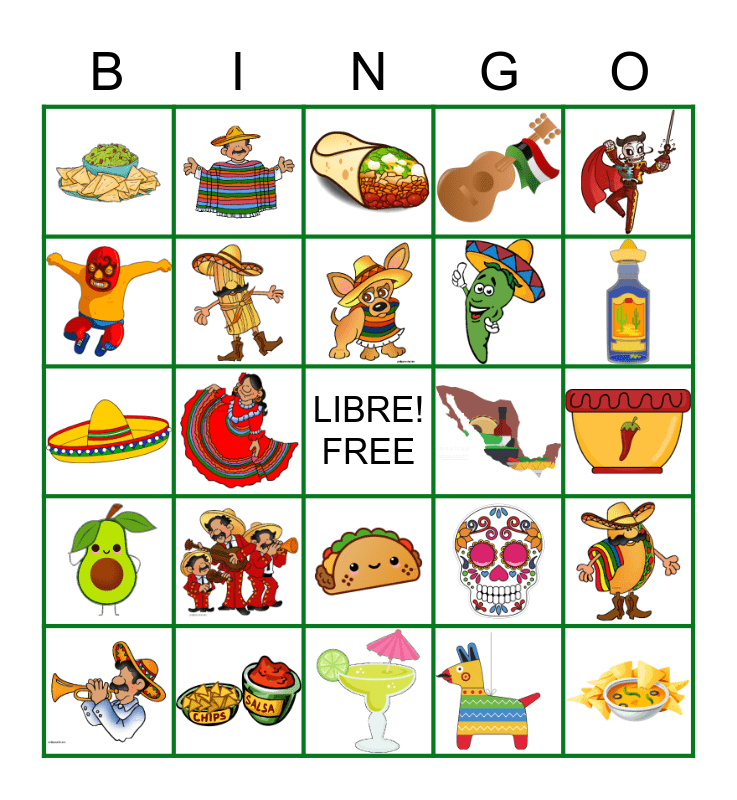 Cinco De Mayo BINGO! Bingo Card