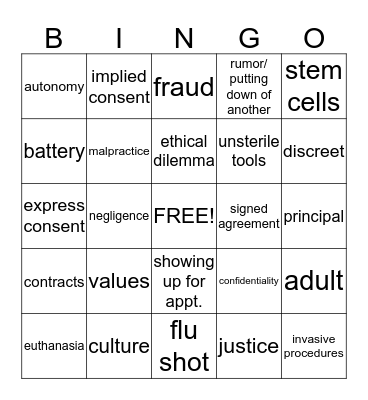 termology of chapter 3!!!! Bingo Card