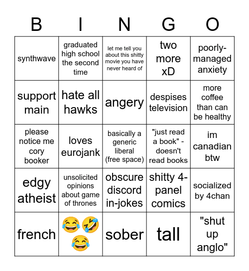 tostgo Bingo Card