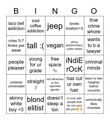 kart bingo Card