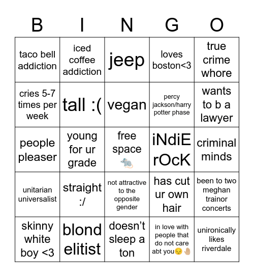 kart bingo Card
