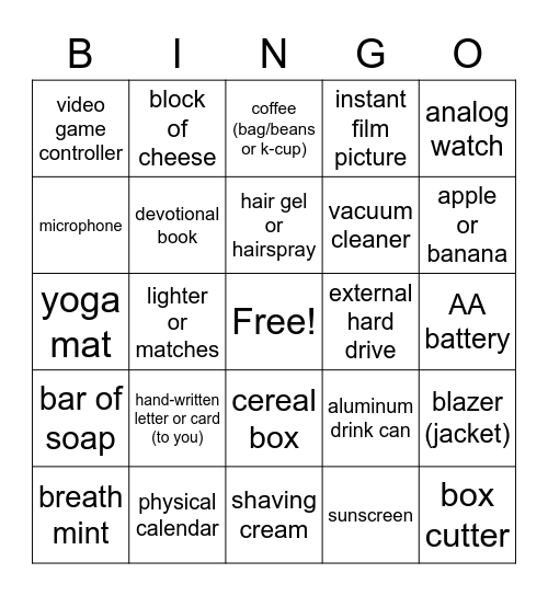 TLA Stay At Home (Finals) Bingo Card