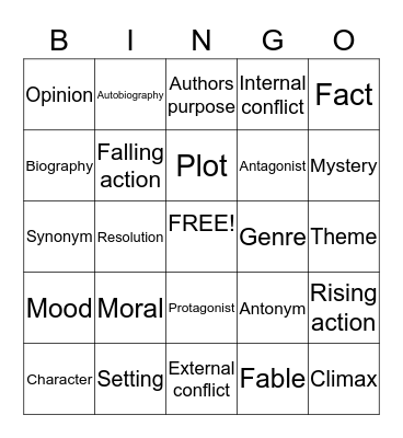 SWAG Bingo Card