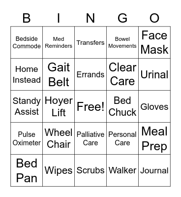 Krystal's Game Bingo Card