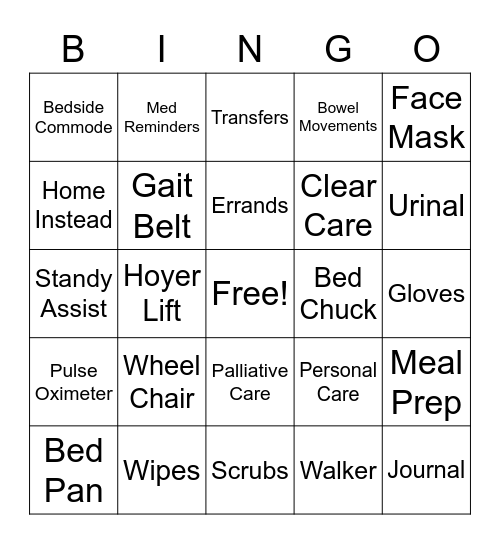 Krystal's Game Bingo Card