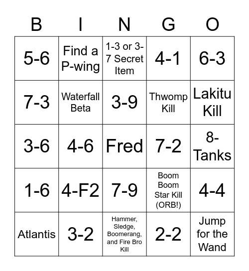 SMB3 Rando Bingo (Casual Version) Bingo Card