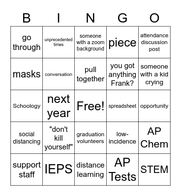 pac Bingo Card