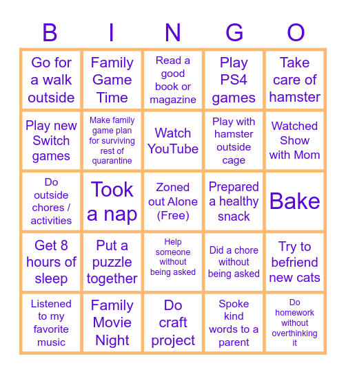 Quarantine BINGO! Bingo Card