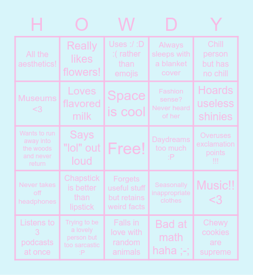 How similar are you to Lilinoe? Bingo Card