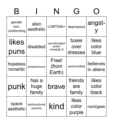 Orbit Bingo Card