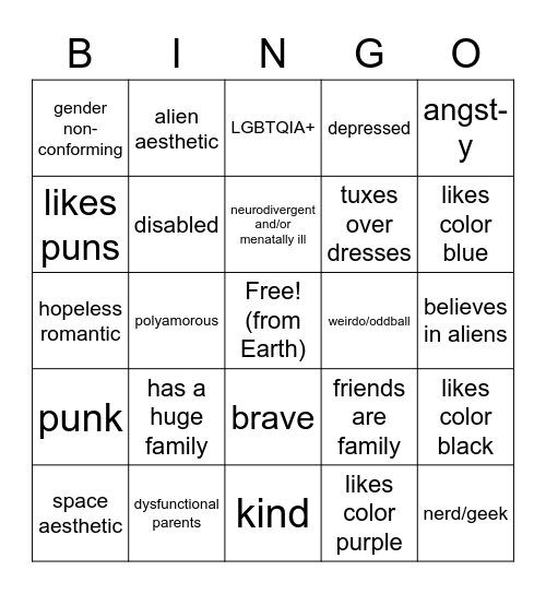 Orbit Bingo Card