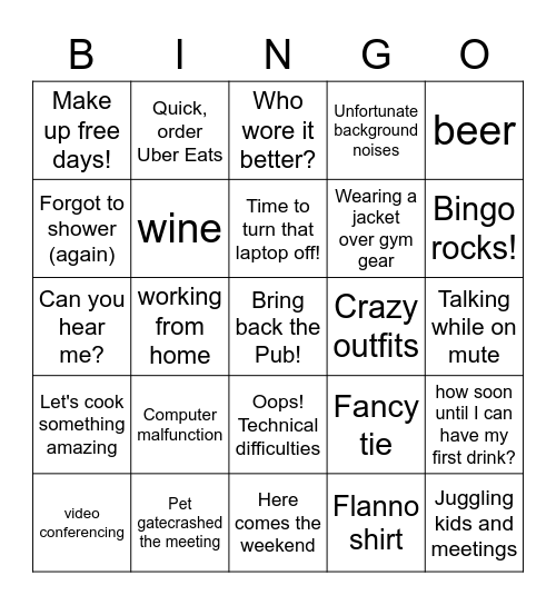 Fancy Friday Bingo Card