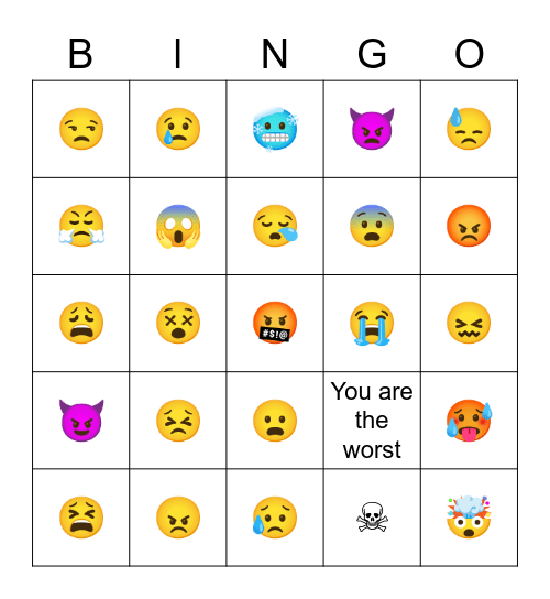 Emojicon Bingo Card