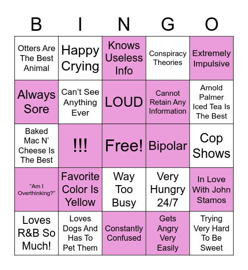 Isabel Bingo! <3 Bingo Card