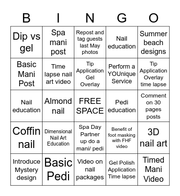 NAIL CARE Bingo Card