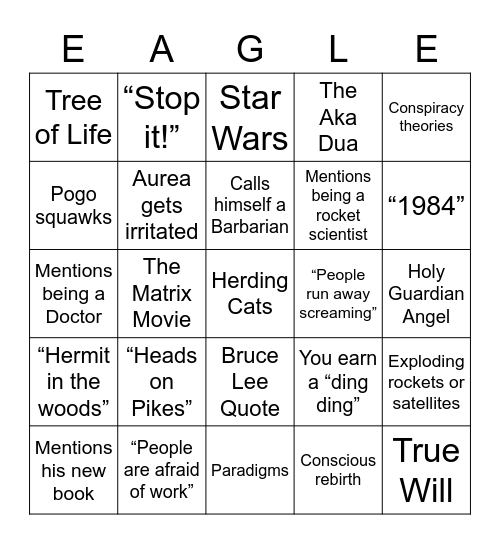 Golden Eagle Discourses Bingo Card