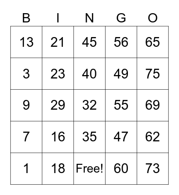 Johnny Hernandez Bingo Card