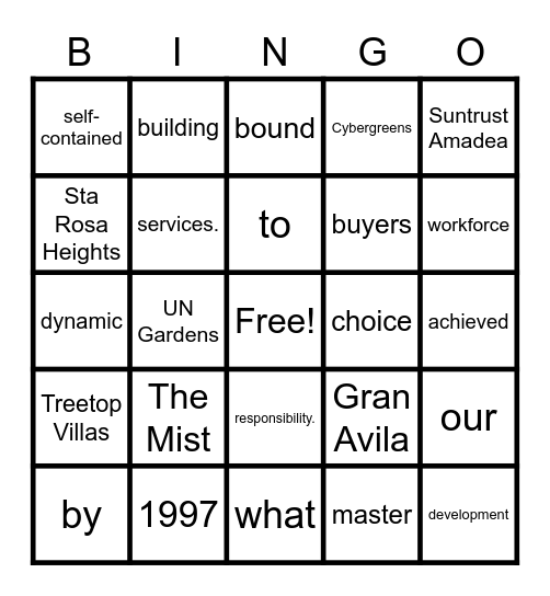 SPI Bingo Quarantine Edition Bingo Card