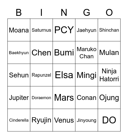 UcingBingo Card