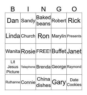 WEBB BINGO Card