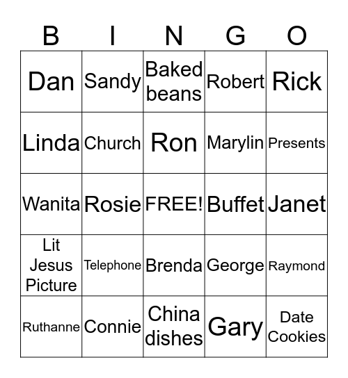 WEBB BINGO Card