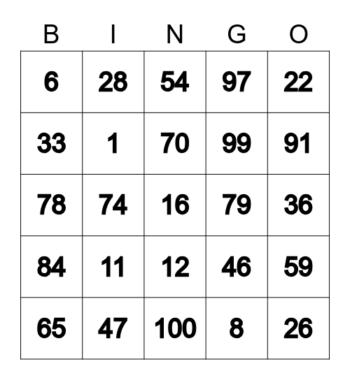 Bingo Card