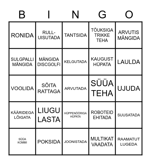 LEIA ÕUEST KEEGI, KELLELE MEELDIB... Bingo Card