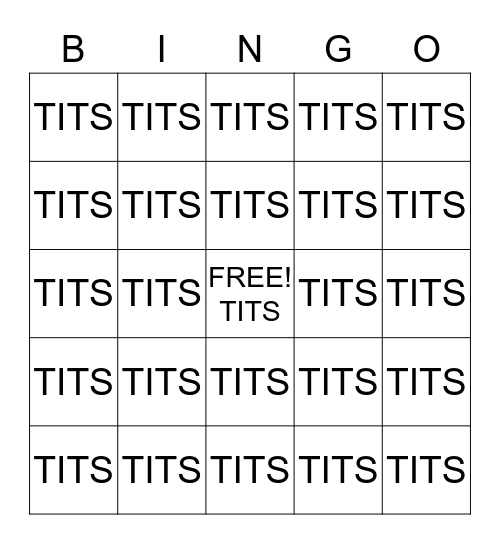 TITS Bingo Card