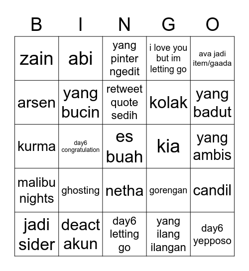 BISMILLAH BANGET. Bingo Card