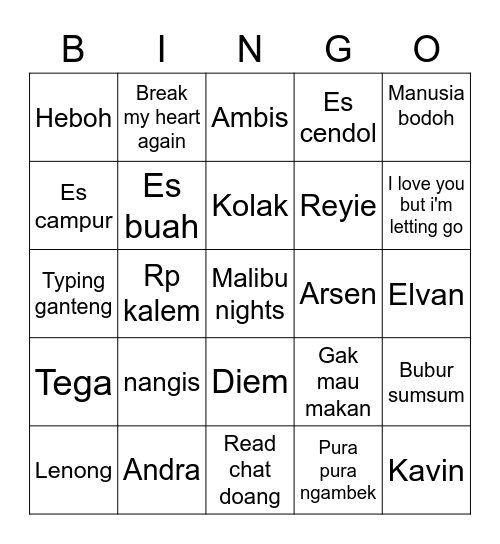 bingo bijar Bingo Card