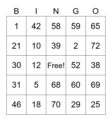 GCS Sales ABP Bingo (2) Bingo Card
