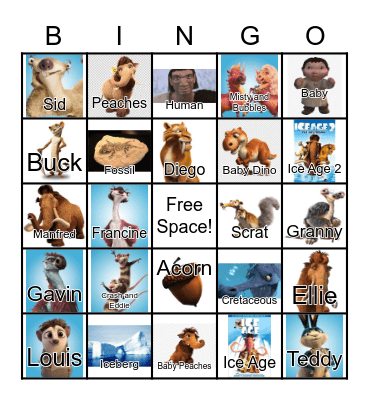 ICE AGE! Bingo Card