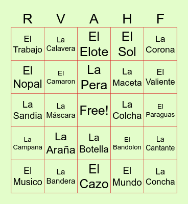 Hispanic Forum Loteria Bingo Card