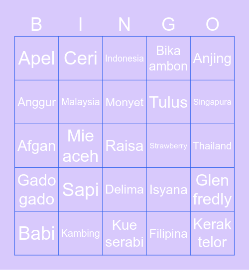 CESI PUNYA Bingo Card