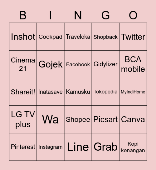 App Hp Bingo Card