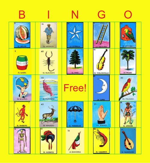 MEXICAN BINGO Card