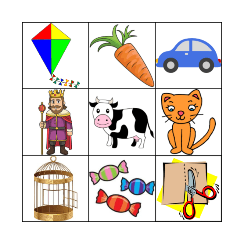 K Initial Bingo Card