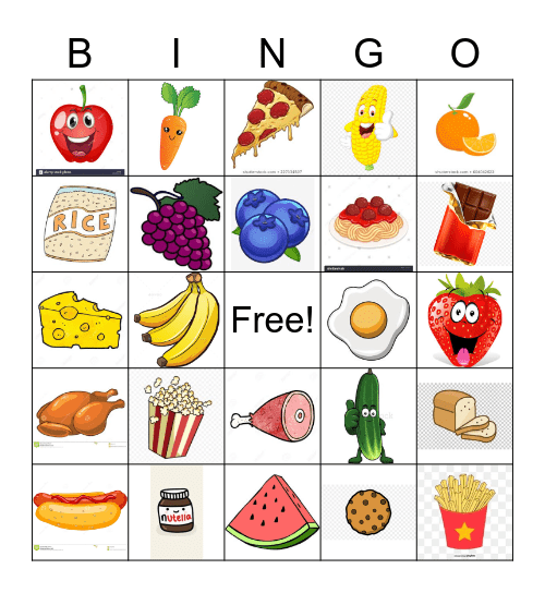 funny foods Bingo Card
