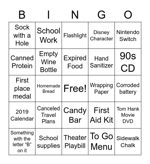 DUEA Scavanger Hunt Bingo Card