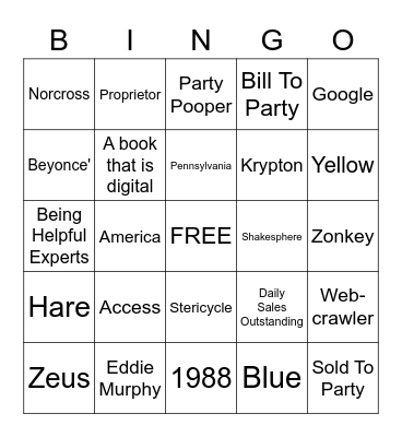 Shred-It Bingo Card