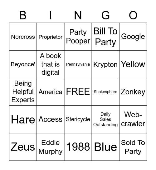 Shred-It Bingo Card