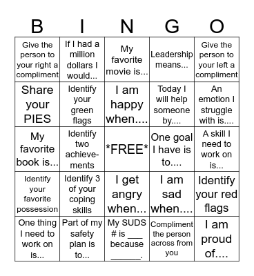 STOP: Social Bingo Card