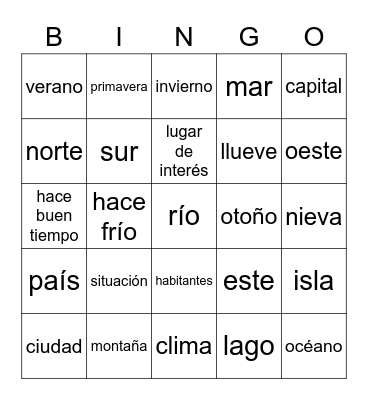 ¡de vacaciones! Bingo Card