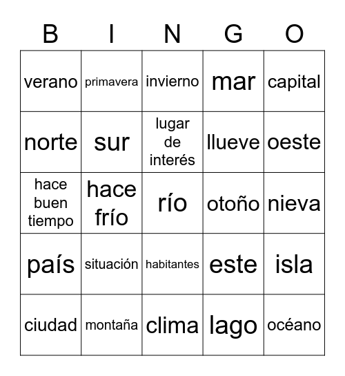 ¡de vacaciones! Bingo Card