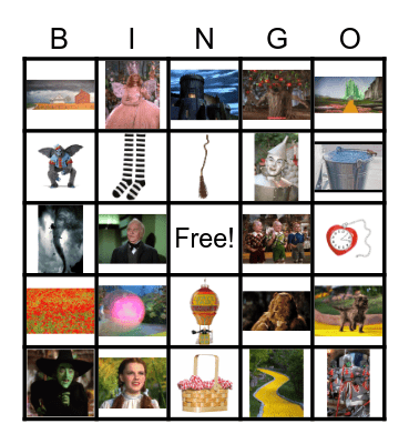 Wizard of Oz Bingo Card