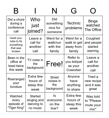 Remote Bingo Card