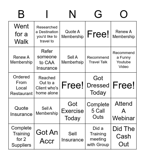 COVID BINGO Card