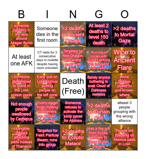 Crystal Tower Bingo Card