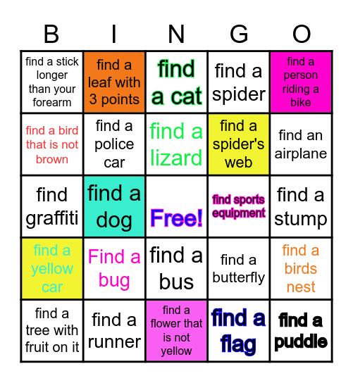 Outdoor BINGO Card